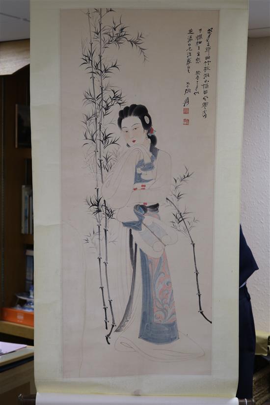 A Chinese painting and a Buddhistic calligraphy